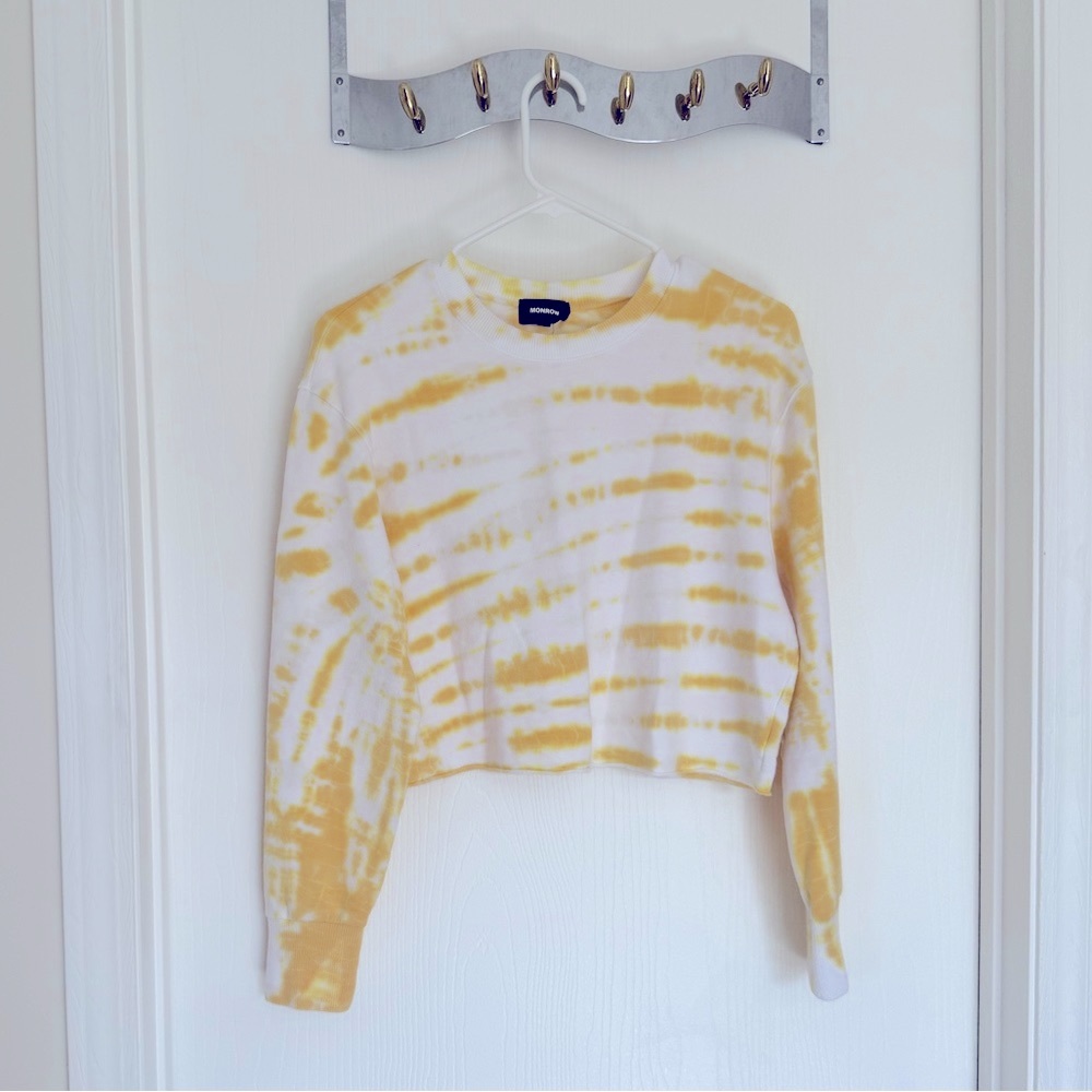 Monrow Yellow Tie-Dye Sweatshirt